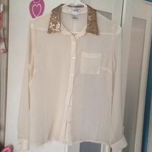 Pinky sequence collar blouse